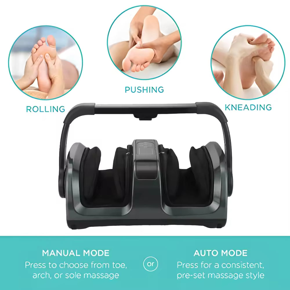 Foldable Handle Shiatsu Foot Massager | Multi-Speed Vibration Massage