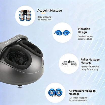 Round Foot Massager with Full Wrapped | Shiatsu Air Compression Massage