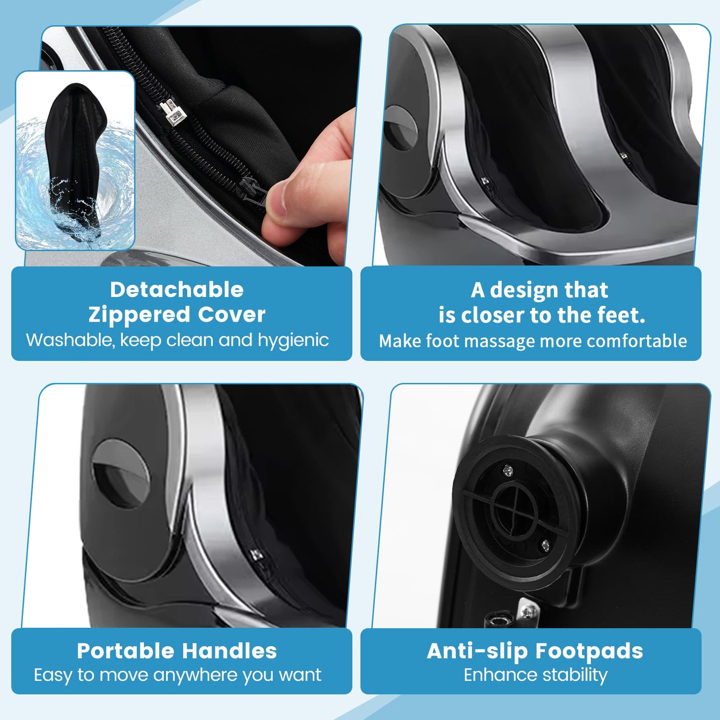 Upgraded All-in-One Foot & Calf Massager with Timing Control