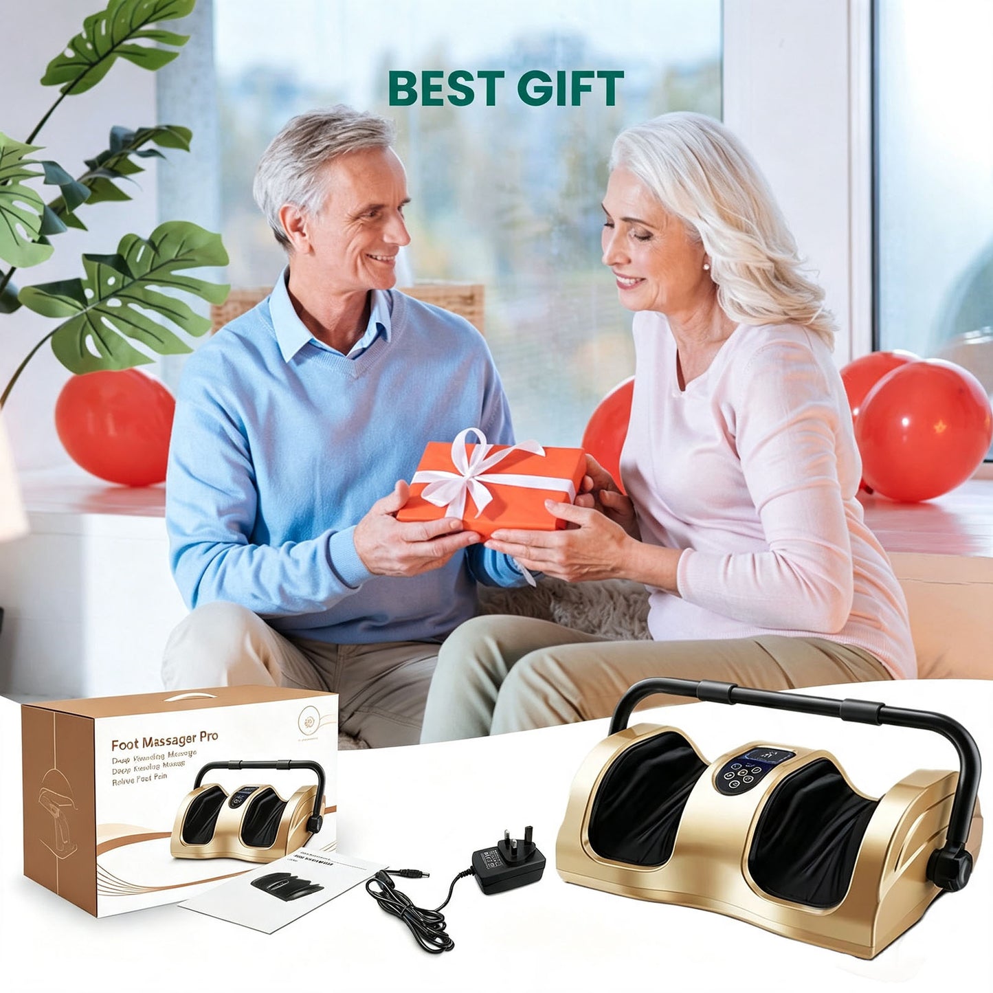 Electric Foot Massager | Adjustable Intensity Kneading Massage