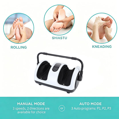 Portable Foldable Foot Massager with Heating Therapy – White